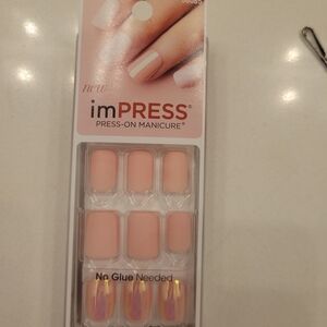 imPRESS Pink and Gold Press-On Nails